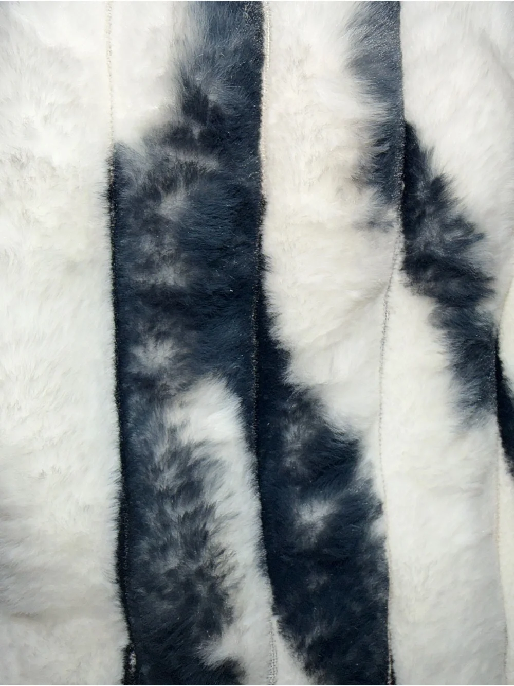 Plush Striped Accent Pillow Covers - White and Dark Blue